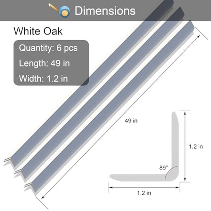 6 Pcs 49" Wall Corner Protector Trim (6pcs * White)
