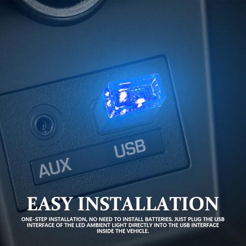 4PCS Mini USB LED Car Light (Ice Blue)