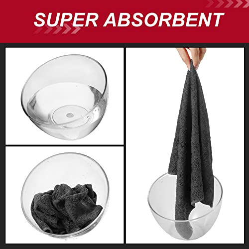 200 Pcs Microfiber Cleaning Cloth 16x16 Inch Microfiber Towels for Car Ultra Absorbent Cleaning Rags Reusable Lint Free Streak Free Detailing Towel for Car Washing Drying Dusting (Gray)