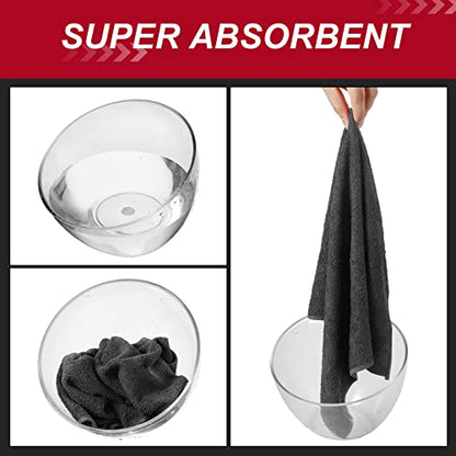 200 Pcs Microfiber Cleaning Cloth 16x16 Inch Microfiber Towels for Car Ultra Absorbent Cleaning Rags Reusable Lint Free Streak Free Detailing Towel for Car Washing Drying Dusting (Gray)