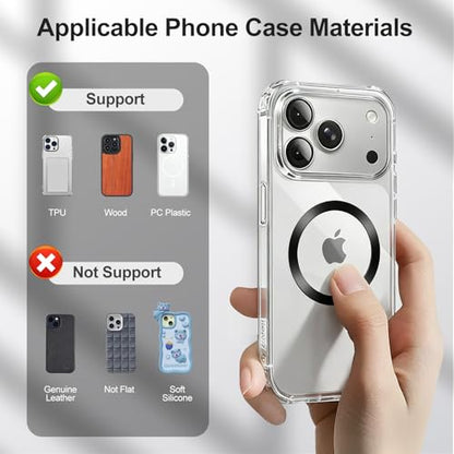 for MagSafe Metal Ring Stickers (Upgraded 2 Black)