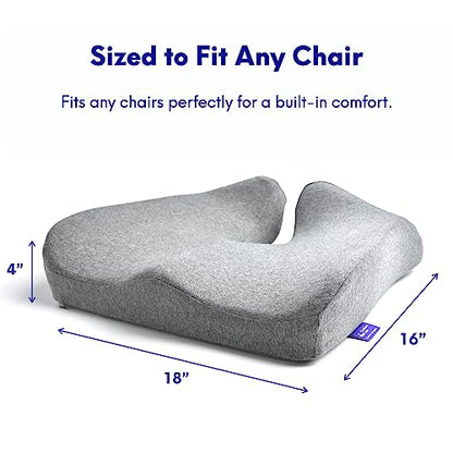 Patented Pressure Relief Seat Cushion for Long Sitting Hours on Office (Wellness Green)
