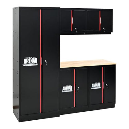 Pre Assembled Garage Storage Cabinet System (Universal / 6 PCS w/ Wood Pannel)