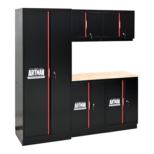 Pre Assembled Garage Storage Cabinet System (Universal / 6 PCS w/ Wood Pannel)