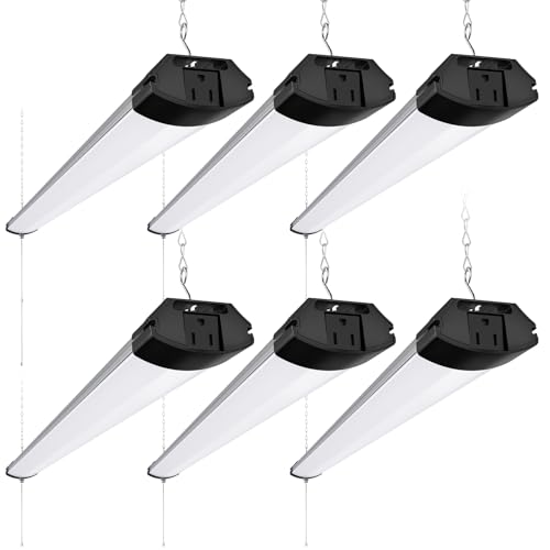 BS84 LED Shop Lights 4FT for Workshop (6500K / Black-84W-6 Packs)
