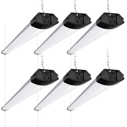 BS84 LED Shop Lights 4FT for Workshop (6500K / Black-84W-6 Packs)