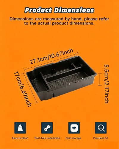 2026 CRV Center Console Organizer for 2023 2024 2025 2026 Honda CRV Accessories ABS Plastic Armrest Console Tray Compatible with 2023 (2023-2026 Honda CRV 1Pack Tray)