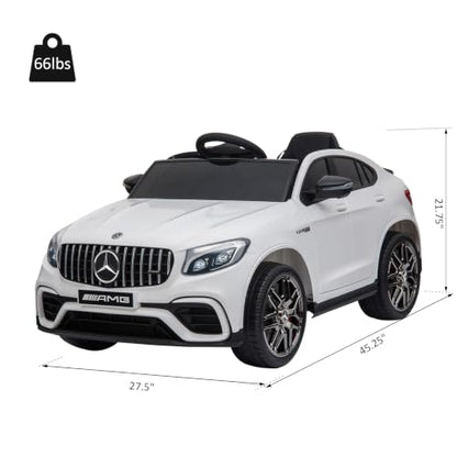 12V Toddler Ride On Car Mercedes Benz AMG GLC63S Coupe 2 Speed White (White)