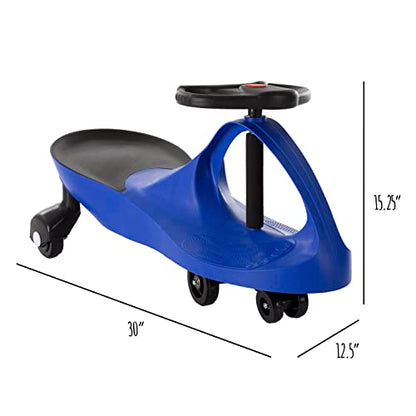 Wiggle Car Ride on Toy for Ages 3 and Up (Blue)