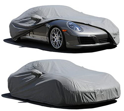 All Weather Waterproof car Cover Good for rain Snow uv Protection dust mid (D - (See Size Chart) / GRAY)
