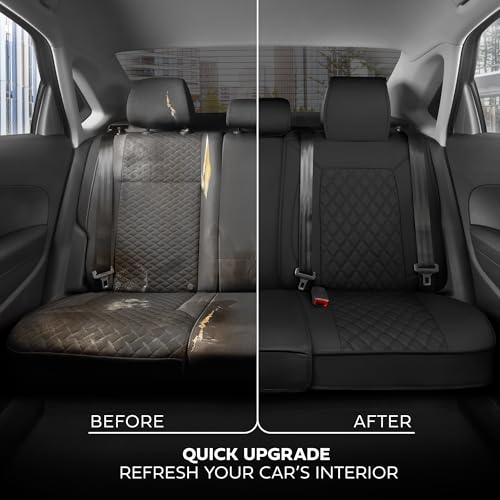 Curated Onyx Napa Leather Seat Covers for Cars & SUVs (Black (Onyx) – Set / Full Set)