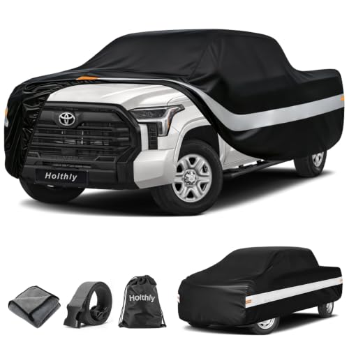 10 Layers Truck Cover Waterproof All Weather Custom Fit Toyota Tundra (Black Gray / Custom Fit for Toyota Tundra)
