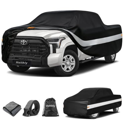 10 Layers Truck Cover Waterproof All Weather Custom Fit Toyota Tundra (Black Gray / Custom Fit for Toyota Tundra)