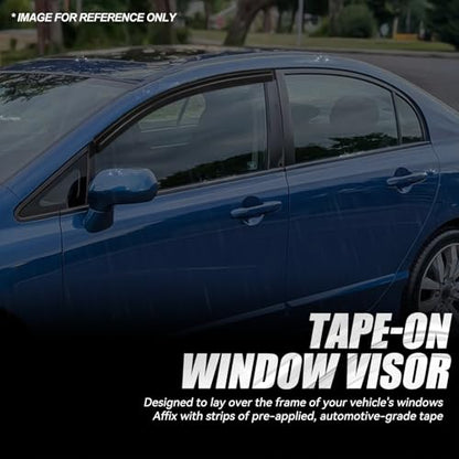 2PCS Tape On Window Visors for 2006 (06-11 Honda Civic Coupe)