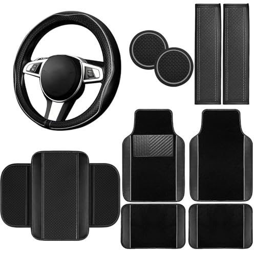 10 Pcs Car Floor Mats Full Set Car Accessories (Car Floor Mats Set / Grey Line)