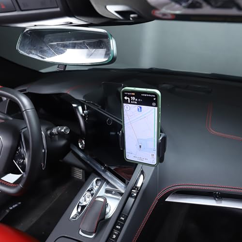 Dashboard Storage Tray Behind Navigation Screen with Phone Holder for Corvette C8 Stingray 2020 (Type A)