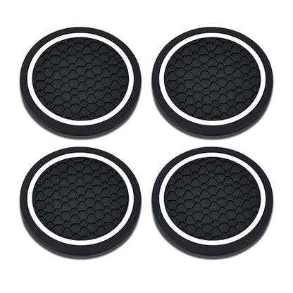4PCS Car Cup Holder Coasters (Black/White)