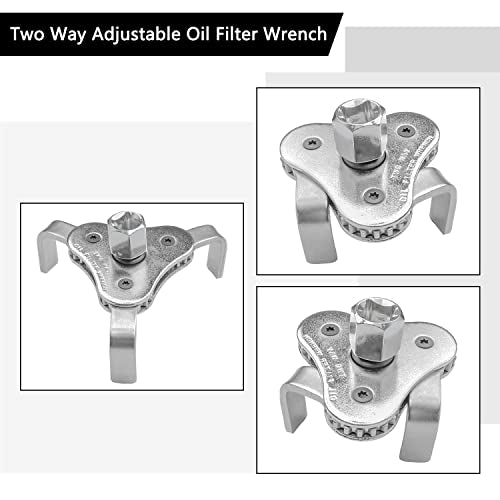Universal Adjustable Oil Filter Wrench (Silver 2 1/8-4 1/2 Inch)