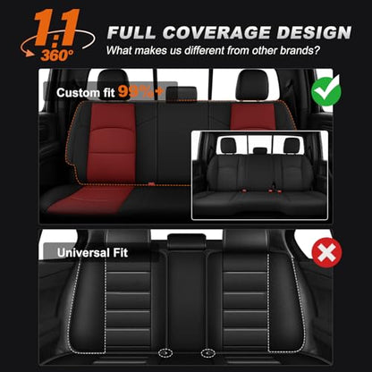 Seat Covers for Ram 2500 (Black+Red / Ram 2019-2026 2500 Full Set)