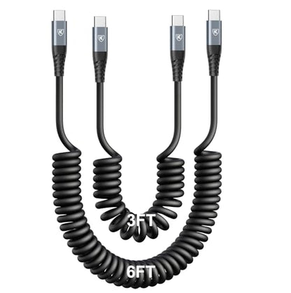 USB C to USB C Cable [3FT+6FT] (3FT+6FT / Black)