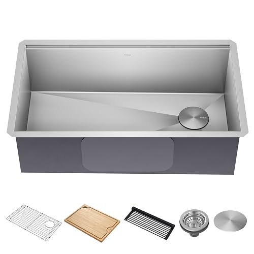 Stainless Steel 32 in Undermount Kitchen Sink KWU110 (Stainless Steel / 32 Inch / Sink)