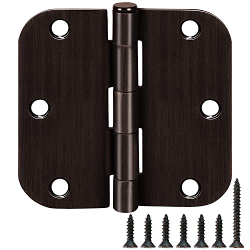 Rounded Door Hinges 3.5" x 3 1 (Oil Rubbed Bronze-Rounded / 18 Pack)