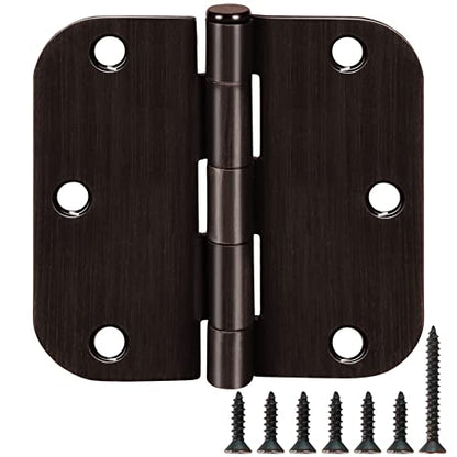 Rounded Door Hinges 3.5" x 3 1 (Oil Rubbed Bronze-Rounded / 18 Pack)