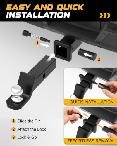 Locking Hitch Pin (2 inch & 2.5 inch / Black)