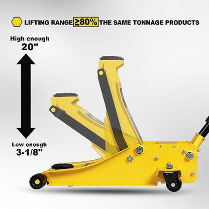 3.5 Ton Low Profile Floor Jack Quickly Lift Hydraulic Car Jack with Dual Pumps (Steel / 3.5T low profile dual pump)