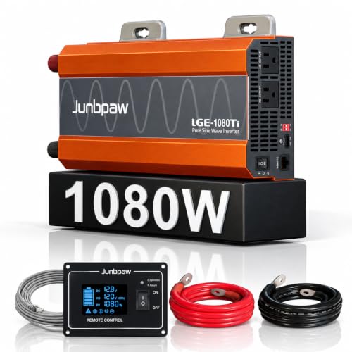 1080W Pure Sine Wave Power Inverter 12V to 110