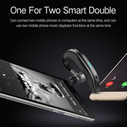 Bluetooth Earpiece Headphone Dual Noise Cancelling Mic Painless Open (Single Ear Headphone F600 Black)