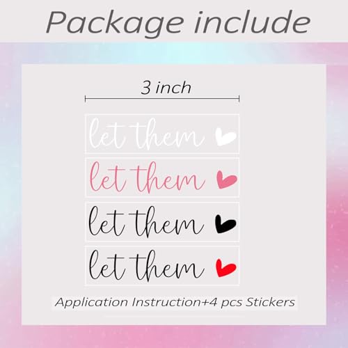 4 x Let Them Mental Health Awareness Rear View Mirror Sticker