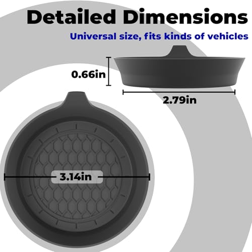 2 PCS Car Cup Coasters (Black*2PCS / No Diamonds)