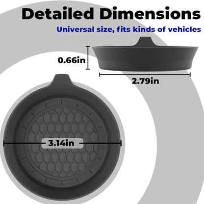 2 PCS Car Cup Coasters (Black*2PCS / No Diamonds)