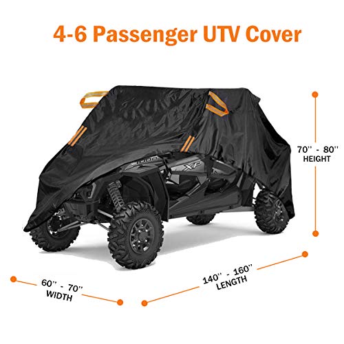 Waterproof UTV Cover Heavy Duty Oxford Cloth Protection Covers 4 Seater UTV Accessories for Polaris RZR Can (Black / Large)