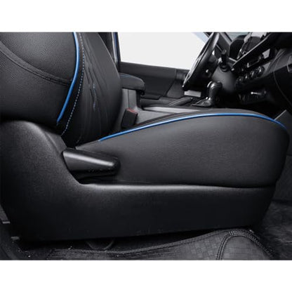 Custom Fit Tacoma Rear Car Seat Covers for Toyota Tacoma (Leather (Black with Red Trim) / 2024-2026 Tacoma (Petrol) Only 2nd Row)