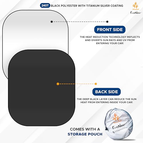2 Piece Foldable Car Windshield Sun Shade (Medium)