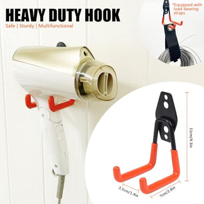 Heavy Duty Garage Storage Hooks 4 Pack Garage Tool Organizer Wall Mount (Small)