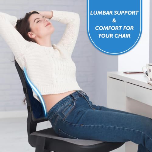 Lumbar Support Pillow for Office Chair (Blue)