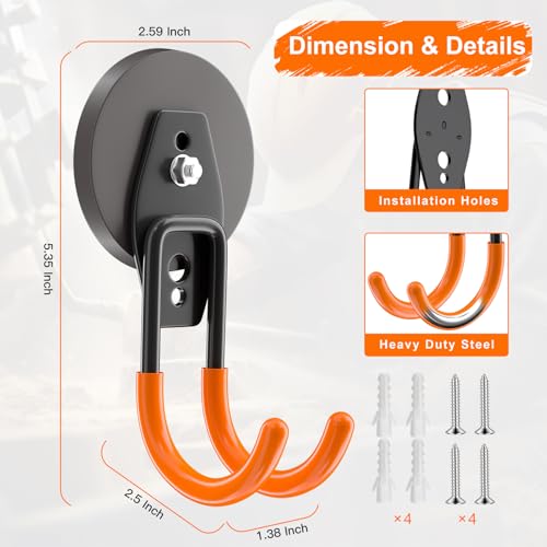 Strong Magnetic Hooks Heavy Duty (Orange_J_Hooks)