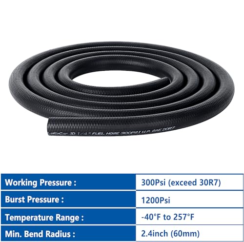 Rubber Fuel Hose Line Push Lock 1 (1/4" ID 10ft)