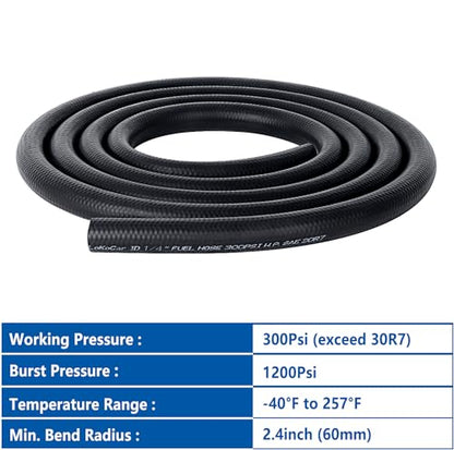 Rubber Fuel Hose Line Push Lock 1 (1/4" ID 10ft)
