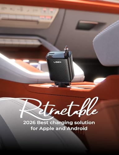 Retractable Car Charger (Carbon Black / 31.5 Inch)