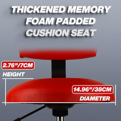 Shop Stool with Backrest (Red)