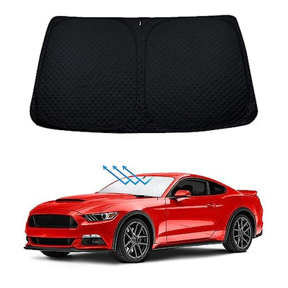 Windshield Sun Shade Compatible with Ford Mustang 2015 (for Ford Mustang 2015-2023)