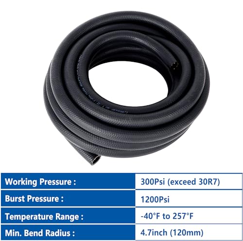 Rubber Fuel Hose Line Push Lock 1 (1/2" ID 25ft)