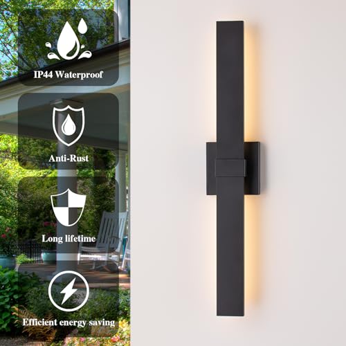Modern Outdoor Wall Light Fixtures 27.2" Black Outdoor Porch Lights Exterior LED Wall Sconces (Black / 27.2 inch-1 Pack)