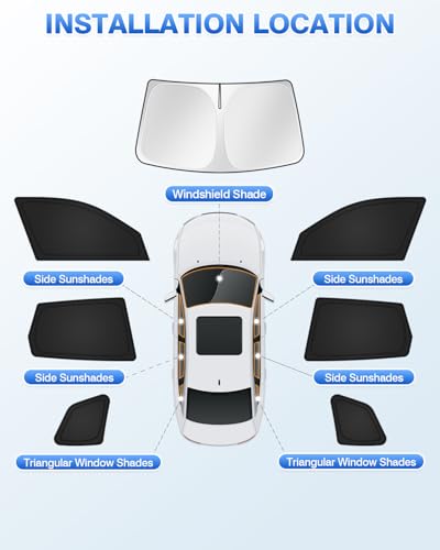 Window Shades for 2025 2026 BMW X3 Accessories Windshield Sun Shade Side Rear Window Covers Sunshade Sun Visor Shield Privacy Protection for Camping Keep Vehicle Cool Black 7PCS (BMW X3 2025-Present)
