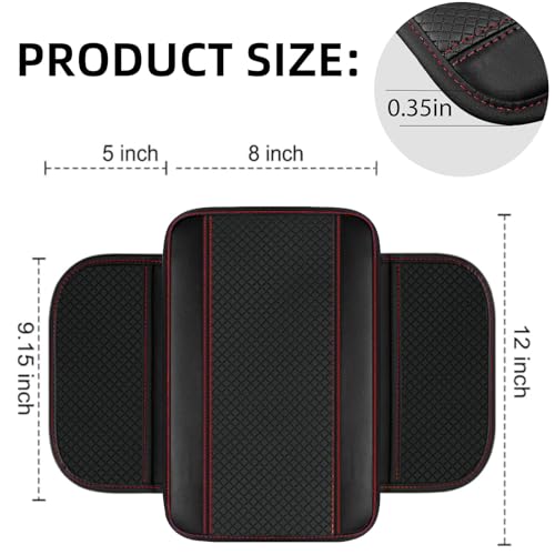 14 PCS Leather Car Seat Covers Full Set (Steering Wheel Cover Set / Black & red)