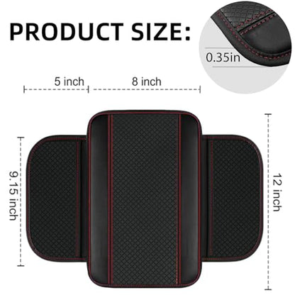 14 PCS Leather Car Seat Covers Full Set (Steering Wheel Cover Set / Black & red)